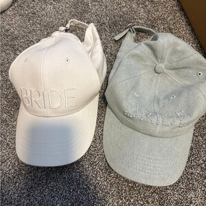 Bride Caps Set in White and Gray